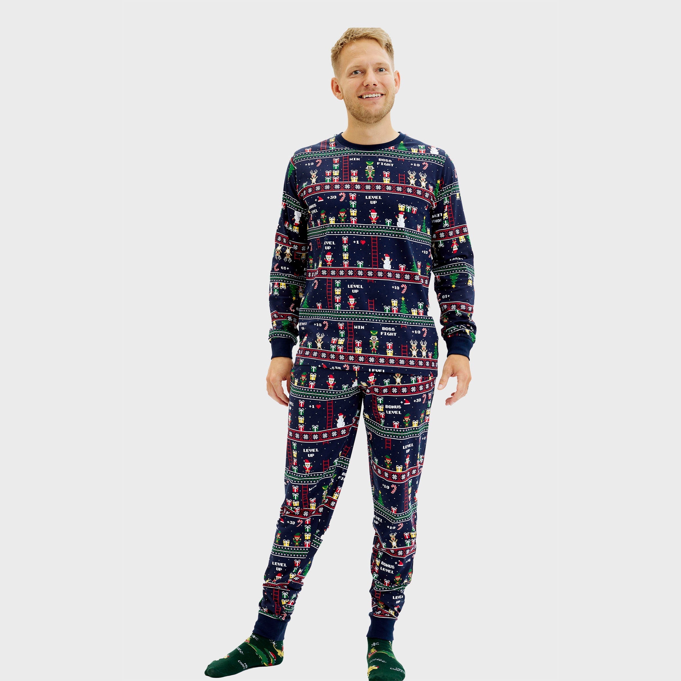 Vintage gamer kerstpyjama - Heren.